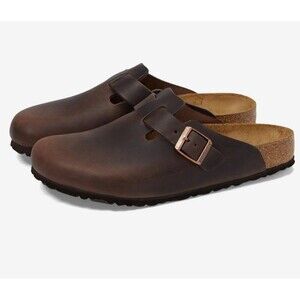 Birkenstock Boston Oiled Leather Clogs Brown Mens Size US 10-10.5/ EU43 Habana